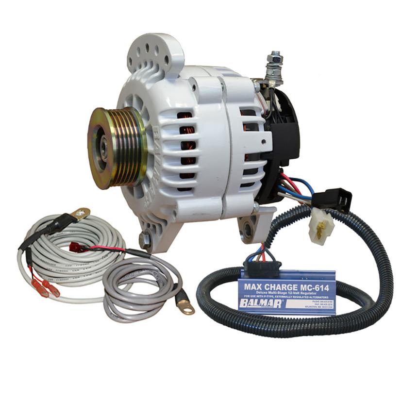 BALMAR 60-YP-MC-100-K6 ALTERNATOR 100 AMP KIT 12V 3.15 INCH DUAL FOOT SADDLE K6 PULLEY REGULATOR & TEMP SENSOR