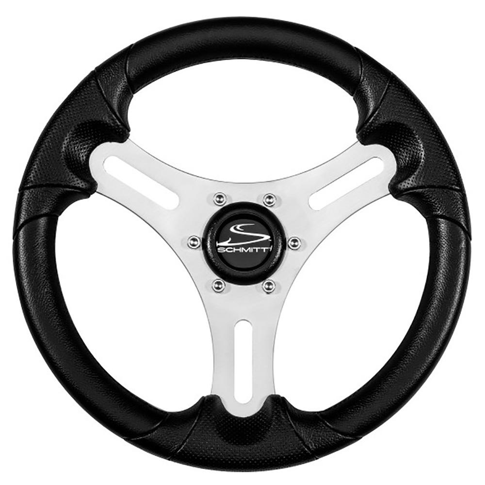 SCHMITT MARINE PU063104-01R TORCELLO LITE 13 INCH WHEEL - BLACK POLYURETHANE WHEEL W/SILVER SPOKES & BLACK CAP- 3/4 INCH TAPERED SHAFT - High quality product image showing SCHMITT MARINE PU063104-01R TORCELLO LITE 13 INCH WHEEL - BLACK POLYURETHANE WHEEL W/SILVER SPOKES & BLACK CAP- 3/4 INCH TAPERED SHAFT details and features