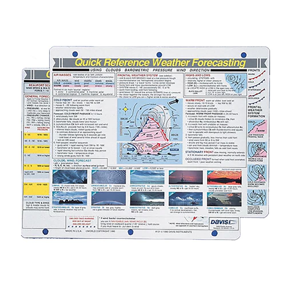 DAVIS INSTRUMENTS 131 WEATHER FORECASTING QUICK REFERENCE CARD - High quality product image showing DAVIS INSTRUMENTS 131 WEATHER FORECASTING QUICK REFERENCE CARD details and features