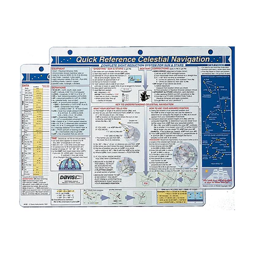 DAVIS INSTRUMENTS 132 CELESTIAL NAVIGATION QUICK REFERENCE CARD