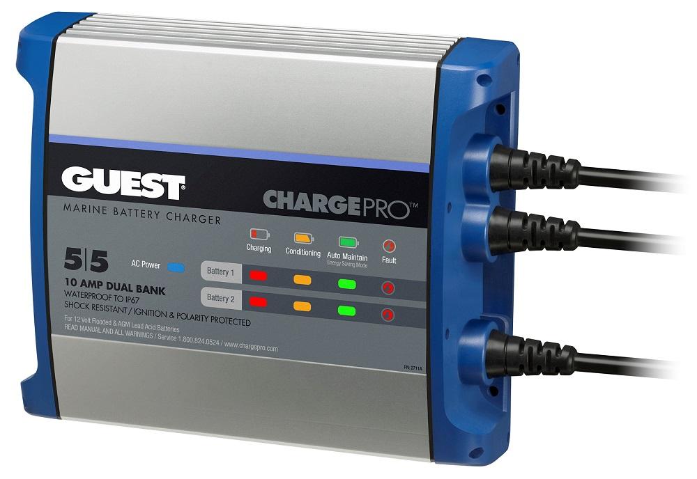 GUEST 2711A 10A 2 Bank 120V Input Battery Charger - High quality product image showing GUEST 2711A 10A 2 Bank 120V Input Battery Charger details and features