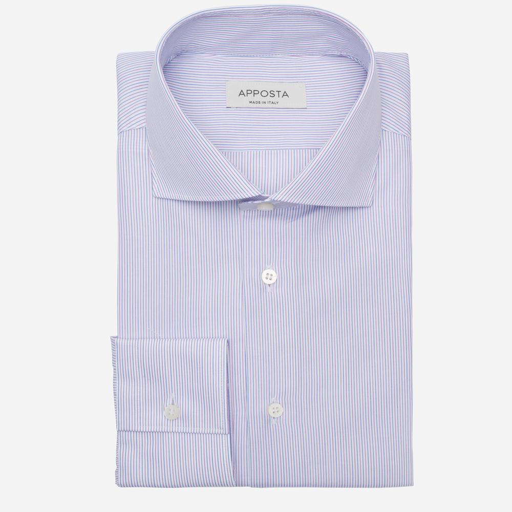 Shirt  striped  multi cotton poplin double twisted, collar style  lower spread collar from Apposta Shirt  striped  multi cotton poplin double twisted, collar style  lower spread collar - Apposta Clothing product