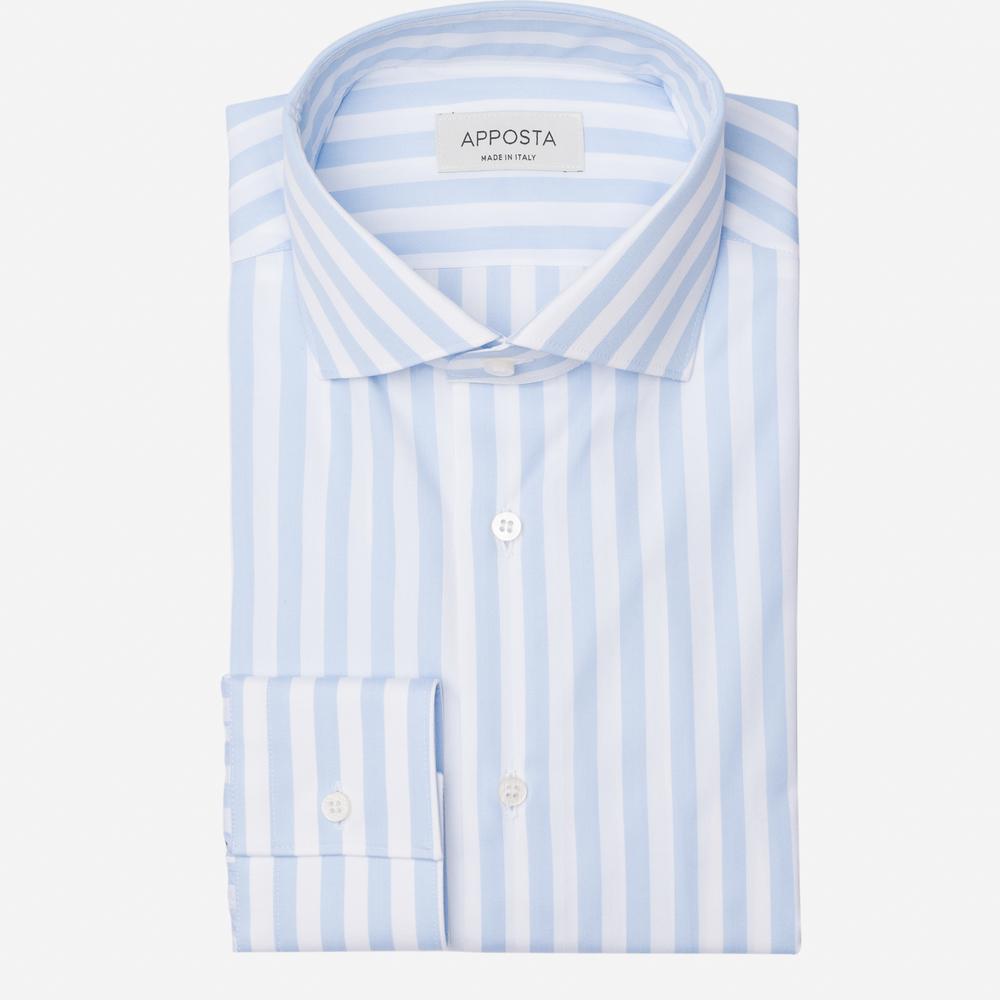 Shirt  striped  light blue cotton poplin, collar style  lower spread collar - High quality product image showing Shirt  striped  light blue cotton poplin, collar style  lower spread collar details and features Shirt  striped  light blue cotton poplin, collar style  lower spread collar - High quality product image showing Shirt  striped  light blue cotton poplin, collar style  lower spread collar details and features