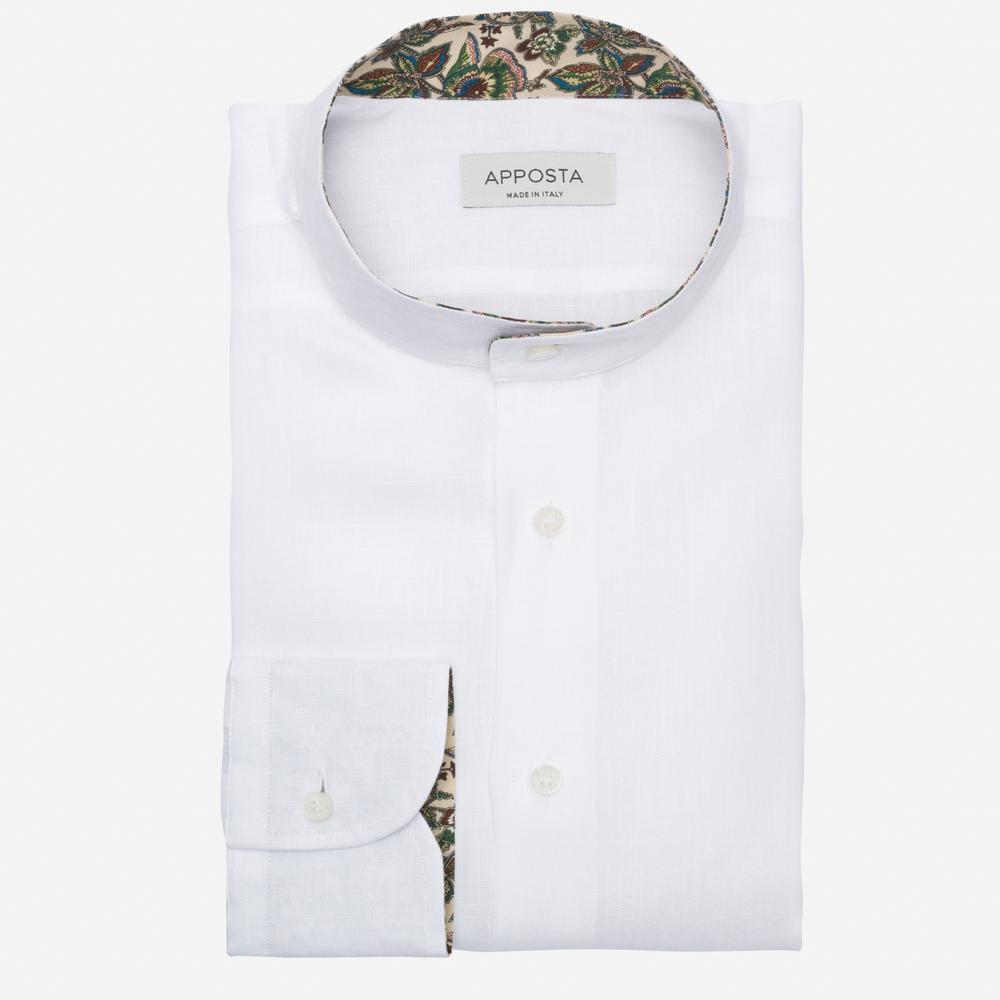 Shirt  solid  white linen plain, collar style  band collar - High quality product image showing Shirt  solid  white linen plain, collar style  band collar details and features Shirt  solid  white linen plain, collar style  band collar - High quality product image showing Shirt  solid  white linen plain, collar style  band collar details and features