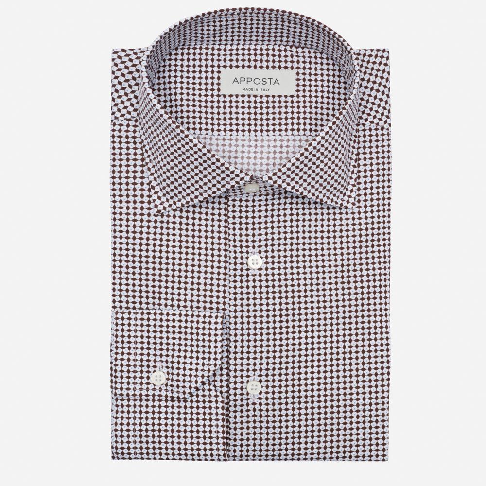 Shirt  patterned designs  brown cotton plain, collar style  semi-spread collar from Apposta Shirt  patterned designs  brown cotton plain, collar style  semi-spread collar - Apposta Clothing product