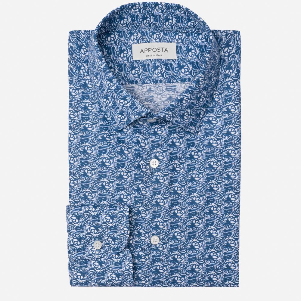 Shirt  floral  navy blue cotton plain, collar style  cutaway collar from Apposta Shirt  floral  navy blue cotton plain, collar style  cutaway collar - Apposta Clothing product