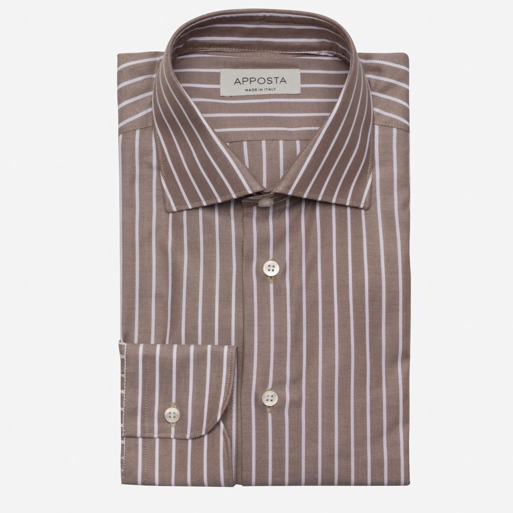 Shirt striped brown cotton oxford, collar style semi-spread collar from Apposta Shirt striped brown cotton oxford, collar style semi-spread collar - Apposta Clothing product