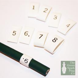 Heat Shrink cable markers ignition white & black text HT Plug Lead Numbers 1-8 Heat Shrink cable markers ignition white & black text HT Plug Lead Numbers 1-8