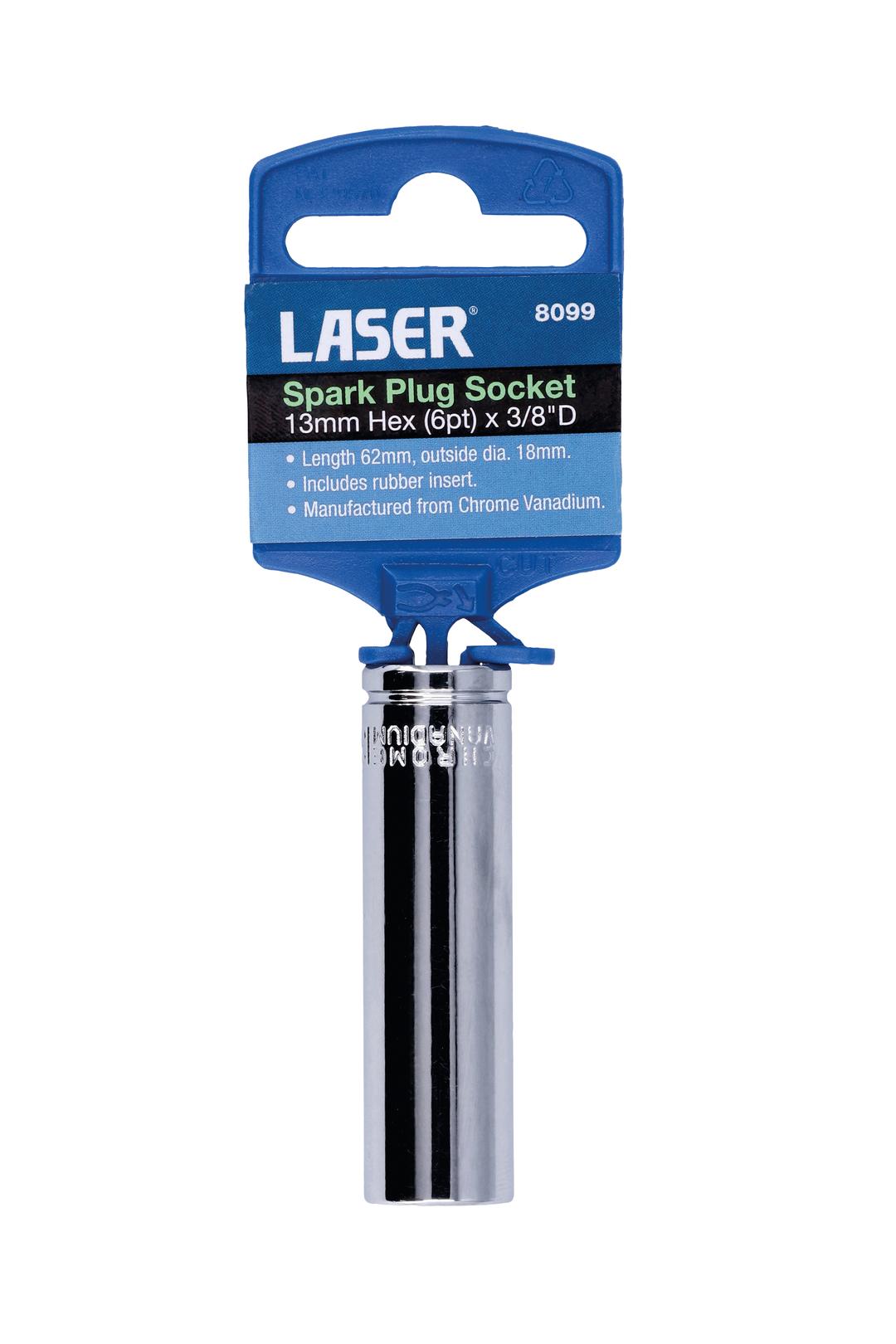 Laser Tools 8099 Spark Plug Socket 3/8Drive - Hex 13mm AF from The Green Spark Plug Laser Tools 8099 Spark Plug Socket 3/8Drive - Hex 13mm AF - The Green Spark Plug Automotive product