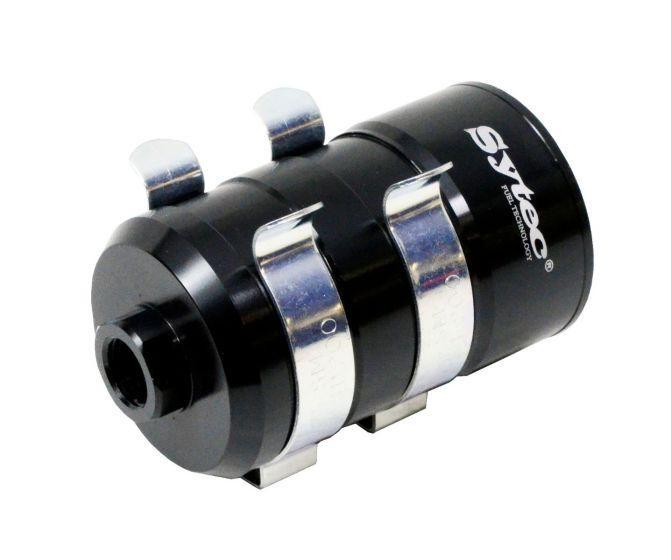 SYTEC Bullet Filter 14 x 1.5mm Female Ports (Black) with mounting clips (BULLETA0-BK-M) from The Green Spark Plug SYTEC Bullet Filter 14 x 1.5mm Female Ports (Black) with mounting clips (BULLETA0-BK-M) - The Green Spark Plug Automotive product