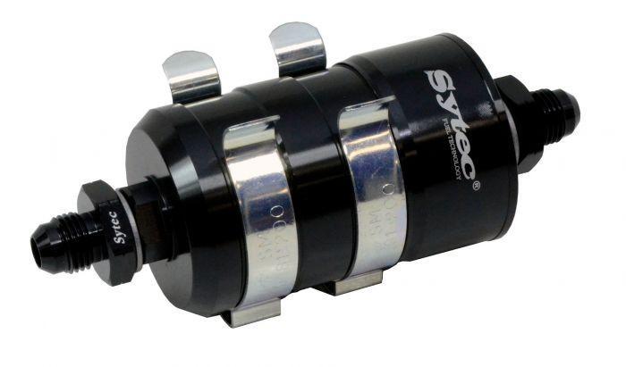 SYTEC Bullet High Flow Fuel Filter Jic6 - Jic6 (Black) with mounting clips (BULLETF1-BK-HF-M) from The Green Spark Plug SYTEC Bullet High Flow Fuel Filter Jic6 - Jic6 (Black) with mounting clips (BULLETF1-BK-HF-M) - The Green Spark Plug Automotive product