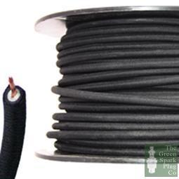 7mm HT Ignition Lead Cable - Wire Core Cotton Braided Black 7mm HT Ignition Lead Cable - Wire Core Cotton Braided Black