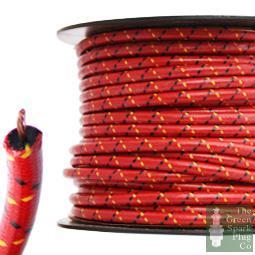 7mm HT Ignition Lead Cable - Gloss RBYF Wire Core Cotton Braided 7mm HT Ignition Lead Cable - Gloss RBYF Wire Core Cotton Braided