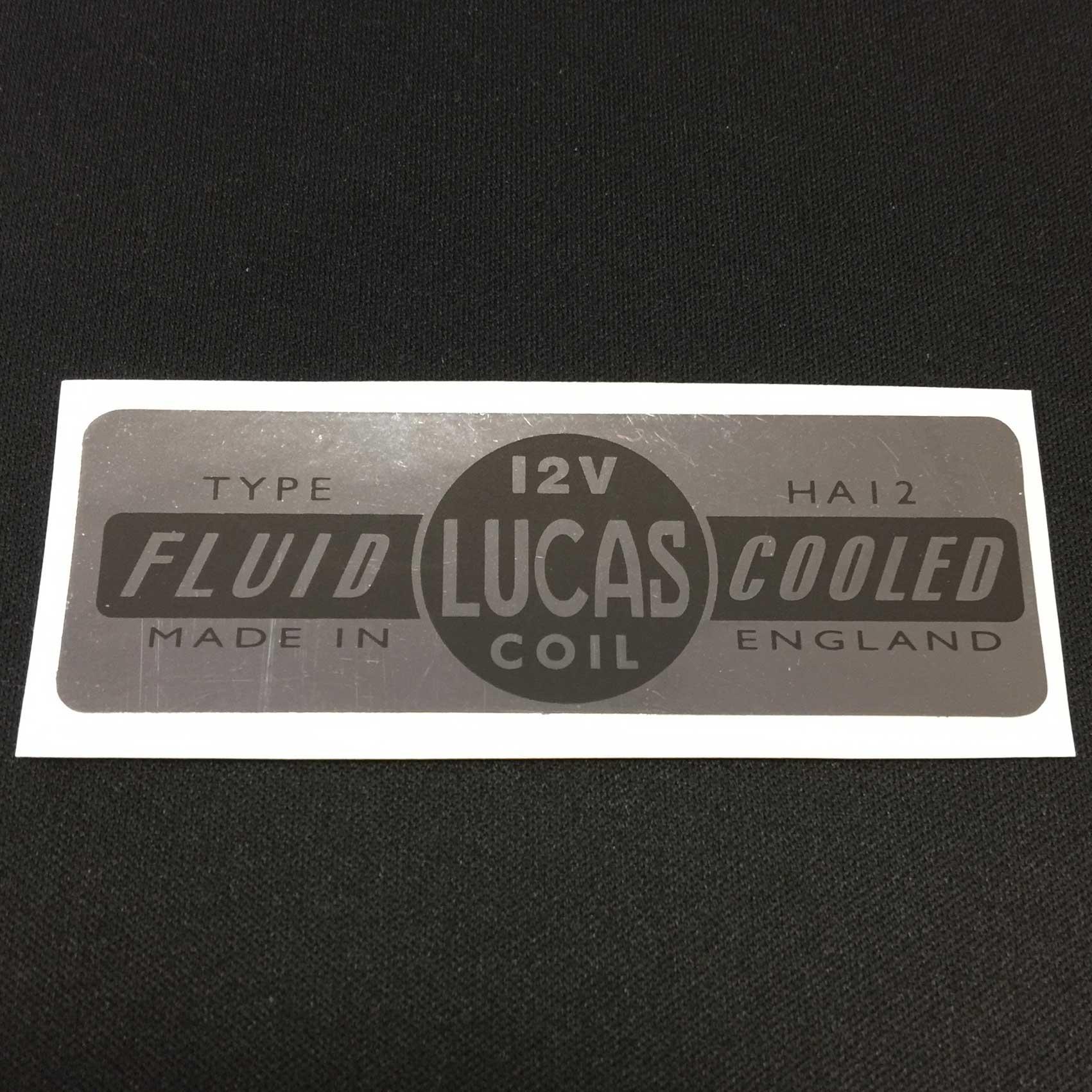 Lucas HA12 12V Coil Label Fluid Cooled Vintage Classic Car Silver Sticker - High quality product image showing Lucas HA12 12V Coil Label Fluid Cooled Vintage Classic Car Silver Sticker details and features Lucas HA12 12V Coil Label Fluid Cooled Vintage Classic Car Silver Sticker - High quality product image showing Lucas HA12 12V Coil Label Fluid Cooled Vintage Classic Car Silver Sticker details and features