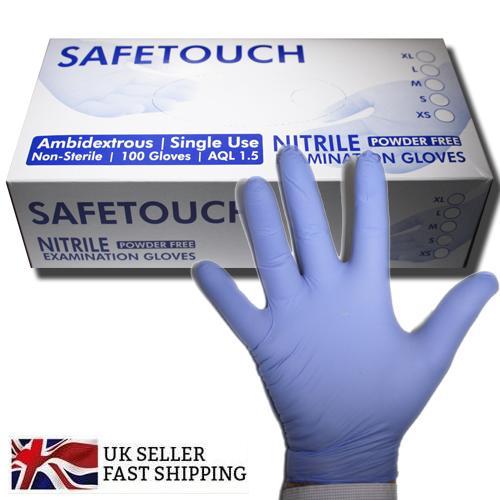 Blue Disposable 100 Pack Large Non Sterile Nitrile Powder Free Gloves AQL 1.5 Blue Disposable 100 Pack Large Non Sterile Nitrile Powder Free Gloves AQL 1.5
