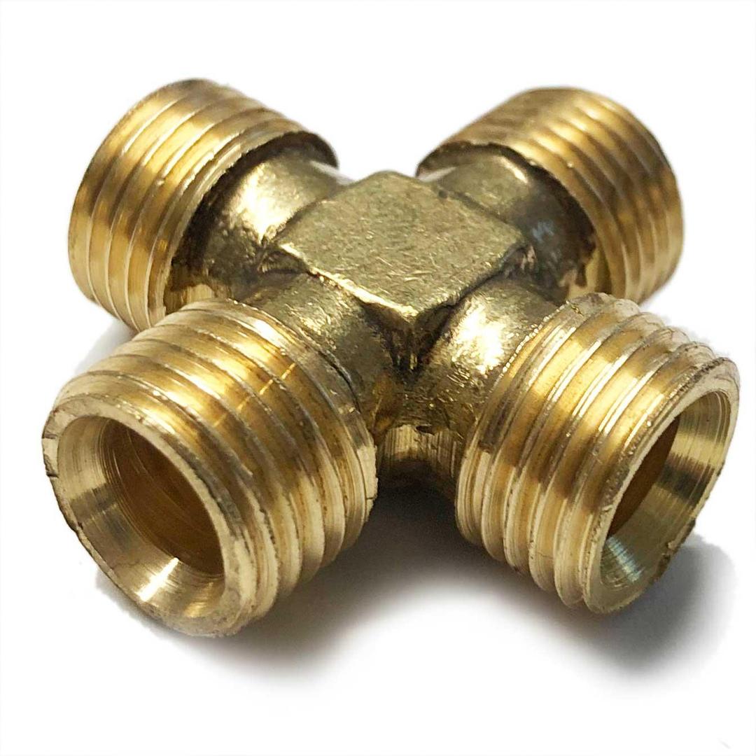 Brass Equal Cross 5/16 O/D - Petrol Fuel Pipe - 1/4 BSP from The Green Spark Plug Brass Equal Cross 5/16 O/D - Petrol Fuel Pipe - 1/4 BSP - The Green Spark Plug Automotive product