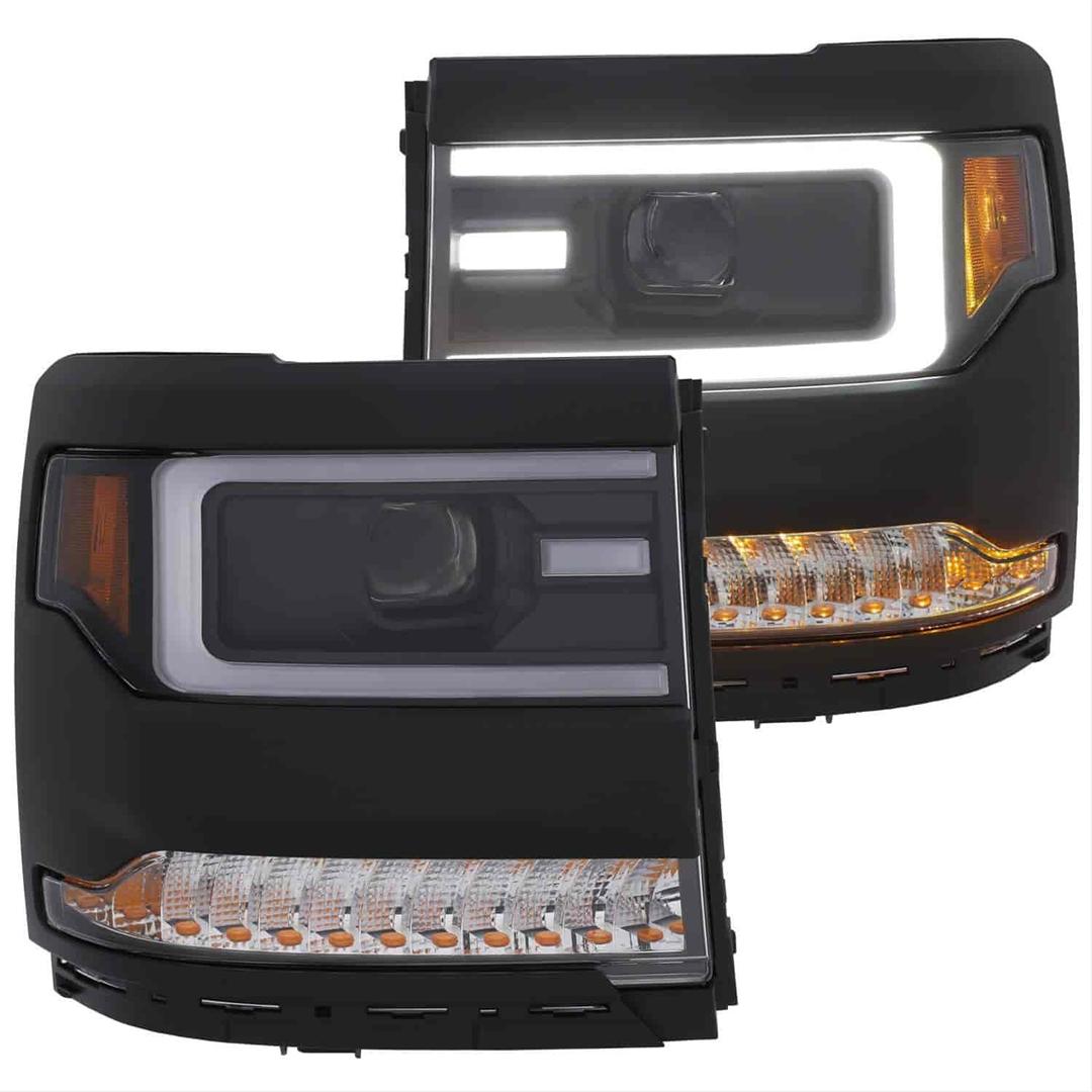 ANZO 111373 Projector Headlight Set Clear Lens Black Housing Amber Reflector Pair w/Plank Style Back Not For Use w/Factory LED Headlights w/o HID Kit Projector Headlight Set from The Twister Group ANZO 111373 Projector Headlight Set Clear Lens Black Housing Amber Reflector Pair w/Plank Style Back Not For Use w/Factory LED Headlights w/o HID Kit Projector Headlight Set - The Twister Group Tools product
