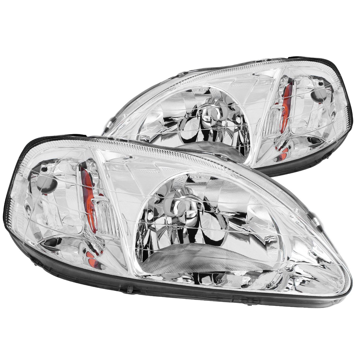ANZO 121179 Honda Civic Chrome With Amber Reflectors Headlight Assembly (Pair) - High quality product image showing ANZO 121179 Honda Civic Chrome With Amber Reflectors Headlight Assembly (Pair) details and features ANZO 121179 Honda Civic Chrome With Amber Reflectors Headlight Assembly (Pair) - High quality product image showing ANZO 121179 Honda Civic Chrome With Amber Reflectors Headlight Assembly (Pair) details and features