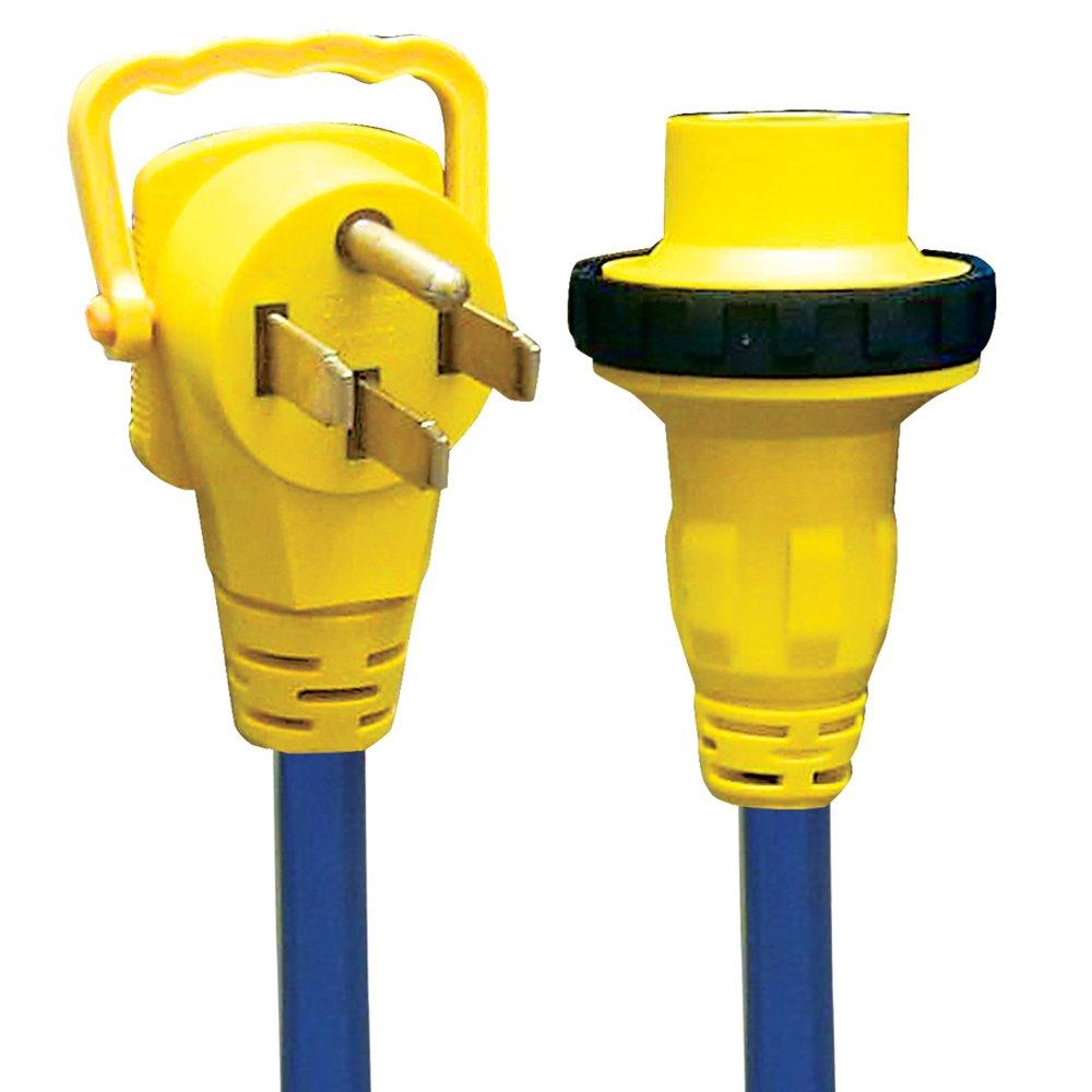 AP PRODUCTS 16-00589 LOCKING 50-30 EZEE GRIP, Power Supply Cord; 50 Amp Male Plug With EZEE Grip Handle And 30 Amp Female Receptacle With Locking Ring; 10 Gauge; 3 Wire; 25 Foot Length; Blue/ Yellow; With Plug Handle Grip; STW Wire Type from The Twister Group AP PRODUCTS 16-00589 LOCKING 50-30 EZEE GRIP, Power Supply Cord; 50 Amp Male Plug With EZEE Grip Handle And 30 Amp Female Receptacle With Locking Ring; 10 Gauge; 3 Wire; 25 Foot Length; Blue/ Yellow; With Plug Handle Grip; STW Wire Type - The Twister Group Tools product