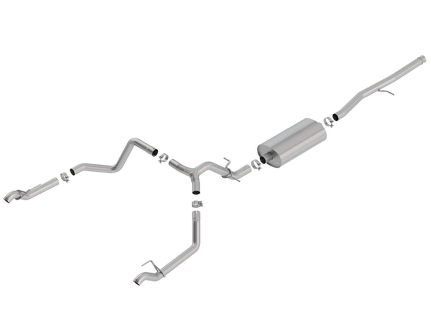 BORLA 140767 Exhaust System Kit; Touring Cat Back System; T-304 Stainless Steel; With Muffler; 3 Inch Pipe Diameter To 2-3/4 Inch Pipe Diameter; Single Exhaust With Dual Exit; Split Rear Exit; Without Tips; Re-Use Factory Tips - High quality product image showing BORLA 140767 Exhaust System Kit; Touring Cat Back System; T-304 Stainless Steel; With Muffler; 3 Inch Pipe Diameter To 2-3/4 Inch Pipe Diameter; Single Exhaust With Dual Exit; Split Rear Exit; Without Tips; Re-Use Factory Tips details and features BORLA 140767 Exhaust System Kit; Touring Cat Back System; T-304 Stainless Steel; With Muffler; 3 Inch Pipe Diameter To 2-3/4 Inch Pipe Diameter; Single Exhaust With Dual Exit; Split Rear Exit; Without Tips; Re-Use Factory Tips - High quality product image showing BORLA 140767 Exhaust System Kit; Touring Cat Back System; T-304 Stainless Steel; With Muffler; 3 Inch Pipe Diameter To 2-3/4 Inch Pipe Diameter; Single Exhaust With Dual Exit; Split Rear Exit; Without Tips; Re-Use Factory Tips details and features