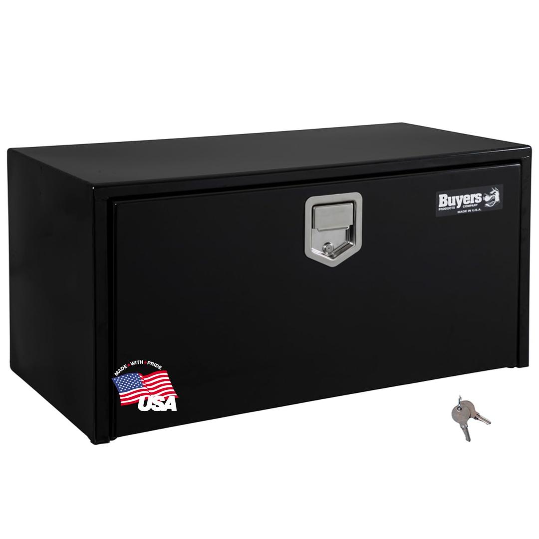 BUYERS PROD 1702100 Steel Underbody Truck Tool Box With Paddle Latch, 18 x 18 x 24 Inch, Made in the USA, Black Truck Box For Storage & Organization, Durable Contractor Job Box from The Twister Group BUYERS PROD 1702100 Steel Underbody Truck Tool Box With Paddle Latch, 18 x 18 x 24 Inch, Made in the USA, Black Truck Box For Storage & Organization, Durable Contractor Job Box - The Twister Group Tools product