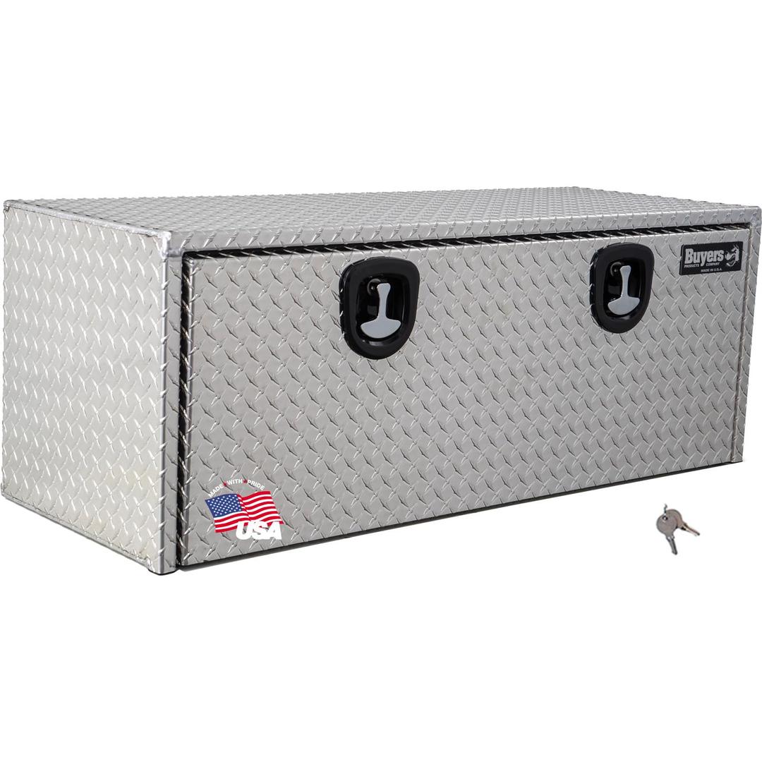 BUYERS PROD 1705110 Diamond Tread Aluminum Underbody Truck Box with T-Handle Latch, 18 x 18 x 48 Inch from The Twister Group BUYERS PROD 1705110 Diamond Tread Aluminum Underbody Truck Box with T-Handle Latch, 18 x 18 x 48 Inch - The Twister Group Tools product