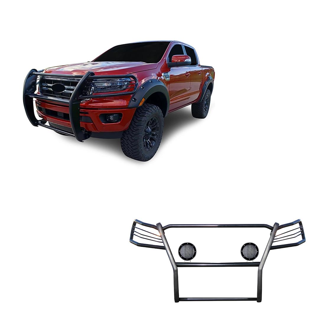 BLACK HORSE 17FP10MA-PLFB Grille brush Bumper Guard Modular Black Come with Pair of 5.3 INCH Dia.LED Lights with Black Trim Rings Compatible with 2019-2023 Ford Ranger from The Twister Group BLACK HORSE 17FP10MA-PLFB Grille brush Bumper Guard Modular Black Come with Pair of 5.3 INCH Dia.LED Lights with Black Trim Rings Compatible with 2019-2023 Ford Ranger - The Twister Group Tools product