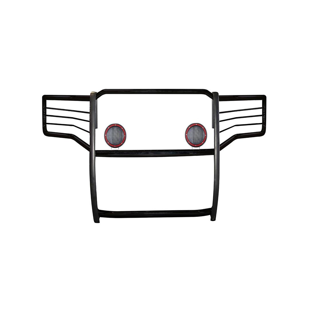 BLACK HORSE 17GS14MA-PLFR Grille brush Bumper Guard Modular Black Come With Pair of 5.3 INCH Dia.LED Lights with Red Trim Rings Compatible with 2015-2019 GMC Sierra 2500 HD|2015-2019 GMC Sierra 3500 HD from The Twister Group BLACK HORSE 17GS14MA-PLFR Grille brush Bumper Guard Modular Black Come With Pair of 5.3 INCH Dia.LED Lights with Red Trim Rings Compatible with 2015-2019 GMC Sierra 2500 HD|2015-2019 GMC Sierra 3500 HD - The Twister Group Tools product