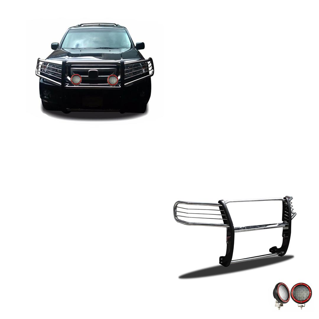 BLACK HORSE 17H151402MSS-PLFR Grille brush Bumper Guard Modular Stainless Steel Come With Pair of 5.3 INCH Dia.LED Lights with Red Trim Rings Compatible with 2016-2020 Honda Pilot from The Twister Group BLACK HORSE 17H151402MSS-PLFR Grille brush Bumper Guard Modular Stainless Steel Come With Pair of 5.3 INCH Dia.LED Lights with Red Trim Rings Compatible with 2016-2020 Honda Pilot - The Twister Group Tools product