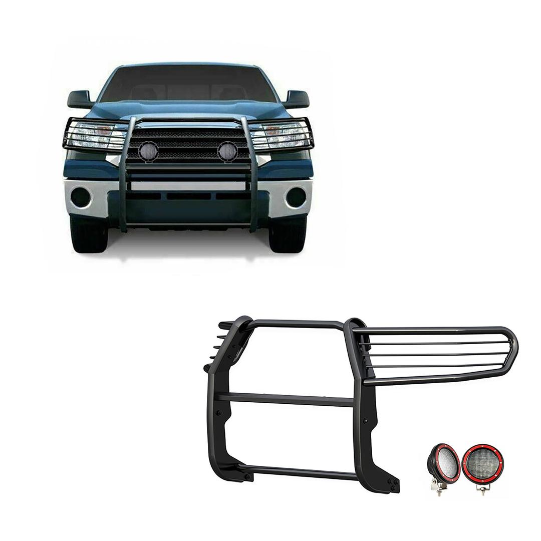 BLACK HORSE 17A098900MA-PLFR Grille brush Bumper Guard Modular Black Come With Pair of 5.3 INCH Dia.LED Lights with Red Trim Rings Compatible with 08-22 Sequoia|07-21 Tundra(Excl. 08-21 Platinum/LTd) from The Twister Group BLACK HORSE 17A098900MA-PLFR Grille brush Bumper Guard Modular Black Come With Pair of 5.3 INCH Dia.LED Lights with Red Trim Rings Compatible with 08-22 Sequoia|07-21 Tundra(Excl. 08-21 Platinum/LTd) - The Twister Group Tools product