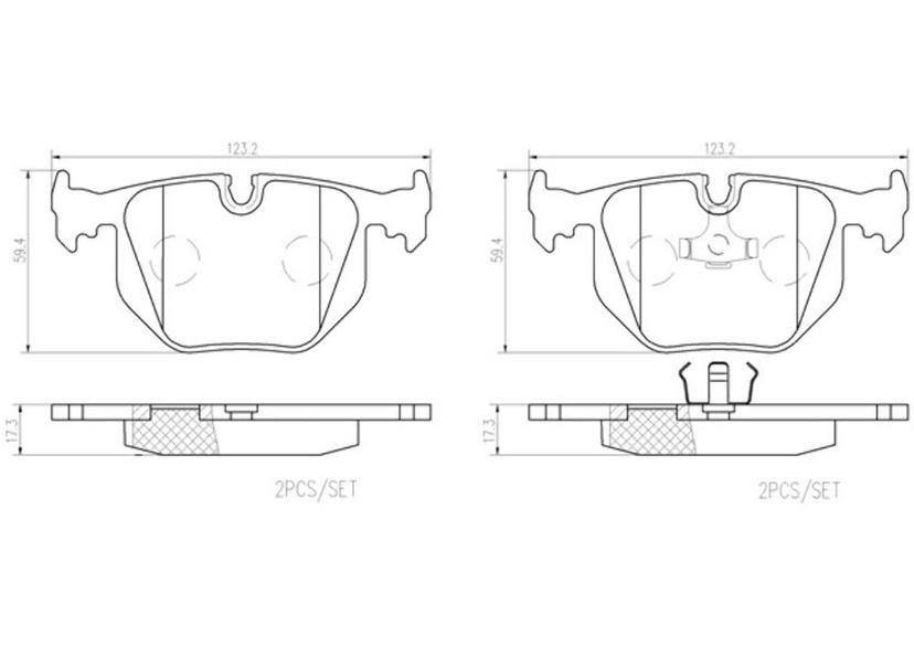 BREMBO P06016N Premium Ceramic Rear Disc Brake Pad Set of 4 BREMBO P06016N Premium Ceramic Rear Disc Brake Pad Set of 4