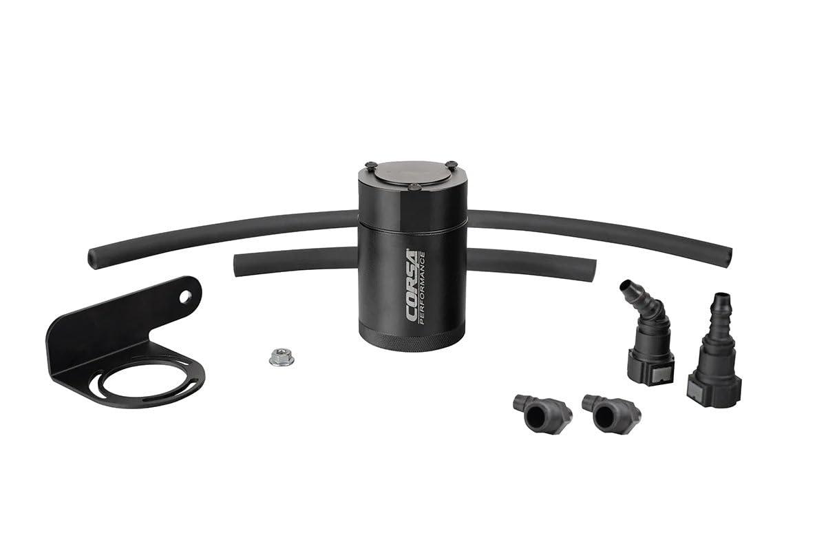 CORSA CC0011 19-22 Silverado/Sierra & 21-22 Tahoe/Suburban/Yukon/Denali Aluminum Oil Catch Can w/Bracket - High quality product image showing CORSA CC0011 19-22 Silverado/Sierra & 21-22 Tahoe/Suburban/Yukon/Denali Aluminum Oil Catch Can w/Bracket details and features CORSA CC0011 19-22 Silverado/Sierra & 21-22 Tahoe/Suburban/Yukon/Denali Aluminum Oil Catch Can w/Bracket - High quality product image showing CORSA CC0011 19-22 Silverado/Sierra & 21-22 Tahoe/Suburban/Yukon/Denali Aluminum Oil Catch Can w/Bracket details and features