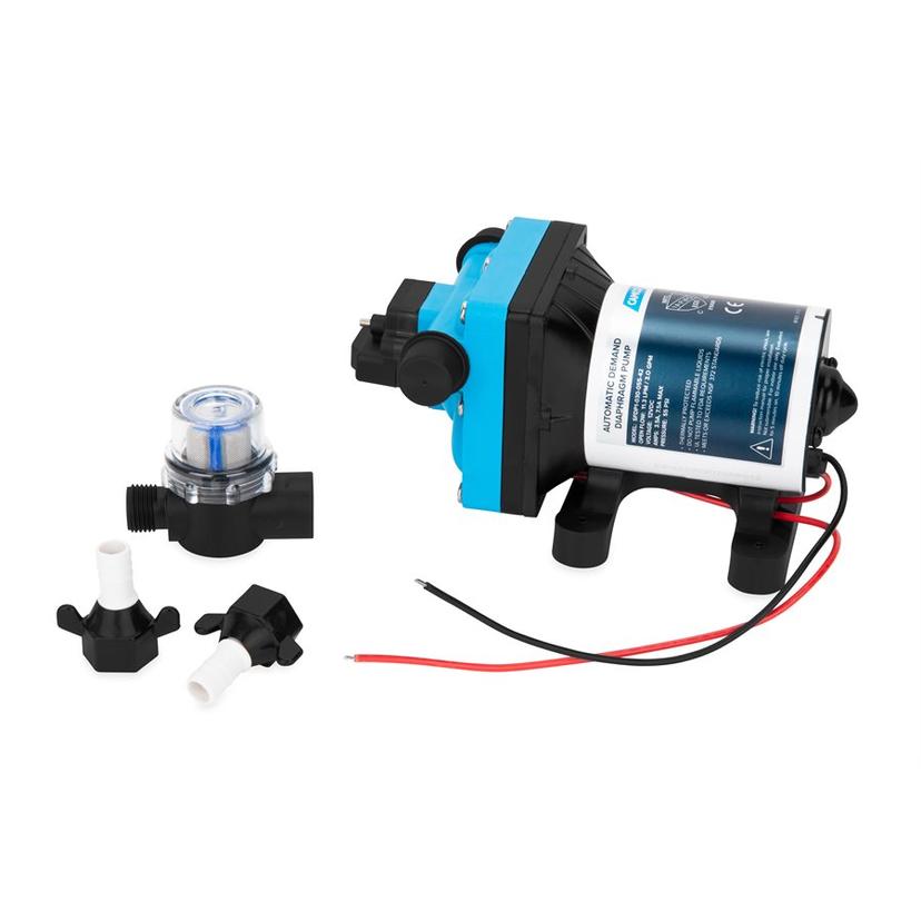 CAMCO 22491 RV/Marine Variable Flow Automatic Demand Diaphragm Water Pump | 12 Volt DC | 3.0 GPM Flow Rate with a 55-PSI Cutoff | Measures 8-inches (L) x 5-inches (W) x 4-3/8-inches (H) CAMCO 22491 RV/Marine Variable Flow Automatic Demand Diaphragm Water Pump | 12 Volt DC | 3.0 GPM Flow Rate with a 55-PSI Cutoff | Measures 8-inches (L) x 5-inches (W) x 4-3/8-inches (H)