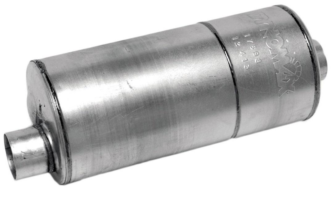 DYNOMAX 17698 Exhaust Muffler; Super Turbo; 8-3/8 Inch Diameter Aluminized Steel Case; 3 Inch Offset Inlet; 3 Inch Offset Outlet; 18 Inch Case Length/ 24 Inch Overall Length from The Twister Group DYNOMAX 17698 Exhaust Muffler; Super Turbo; 8-3/8 Inch Diameter Aluminized Steel Case; 3 Inch Offset Inlet; 3 Inch Offset Outlet; 18 Inch Case Length/ 24 Inch Overall Length - The Twister Group Tools product