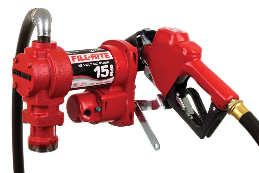 FILL-RITE FR1210HA 12V 15 GPM Fuel Transfer Pump with Discharge Hose & Automatic Nozzle, Red | Gasoline, Diesel, Kerosene, Ethanol & Methanol Blends & Biodiesel FILL-RITE FR1210HA 12V 15 GPM Fuel Transfer Pump with Discharge Hose & Automatic Nozzle, Red | Gasoline, Diesel, Kerosene, Ethanol & Methanol Blends & Biodiesel