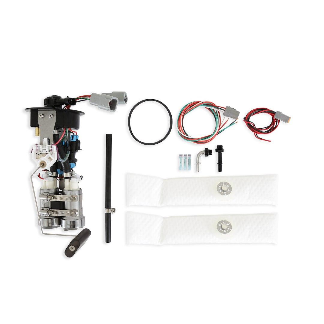 HOLLEY 12-365 98-02 GM F BODY TWIN 450LPH PUMP MO, In-Tank; Gasoline; Dual 450 LPH Free Flow; Anodized Black; Billet Alluminum 6061-T6; With Gasket And Vehicle Pigtail Harness from The Twister Group HOLLEY 12-365 98-02 GM F BODY TWIN 450LPH PUMP MO, In-Tank; Gasoline; Dual 450 LPH Free Flow; Anodized Black; Billet Alluminum 6061-T6; With Gasket And Vehicle Pigtail Harness - The Twister Group Tools product