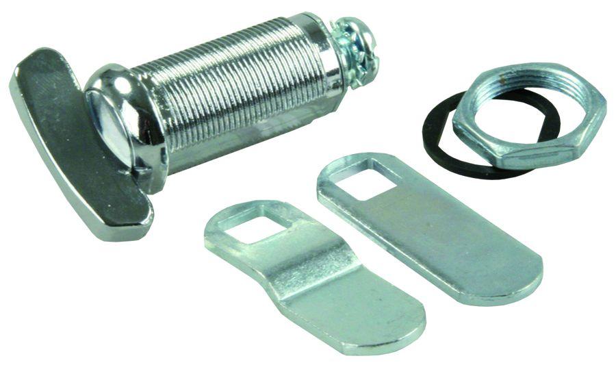 JR PRODUCTS 00145 Lock Cylinder; Thumb Lock; 1-3/8 Inch Length; Universal Fit; For Deluxe Baggage Compartment Doors; With Flat And Offset Blades - Product image JR PRODUCTS 00145 Lock Cylinder; Thumb Lock; 1-3/8 Inch Length; Universal Fit; For Deluxe Baggage Compartment Doors; With Flat And Offset Blades - Product image