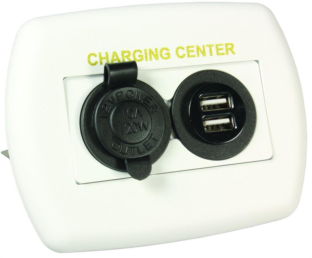 JR PRODUCTS 15085 12V/USB Charging Center - White - High quality product image showing JR PRODUCTS 15085 12V/USB Charging Center - White details and features JR PRODUCTS 15085 12V/USB Charging Center - White - High quality product image showing JR PRODUCTS 15085 12V/USB Charging Center - White details and features