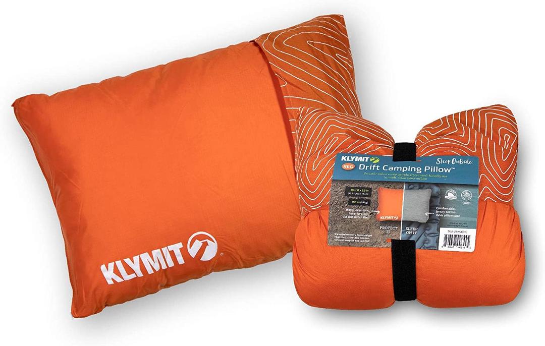 KLYMIT 12DROR01D Drift Camping Pillow, Shredded Memory Foam Travel Pillow with Reversible Cover for Outdoor Use, Orange, Large from The Twister Group KLYMIT 12DROR01D Drift Camping Pillow, Shredded Memory Foam Travel Pillow with Reversible Cover for Outdoor Use, Orange, Large - The Twister Group Tools product