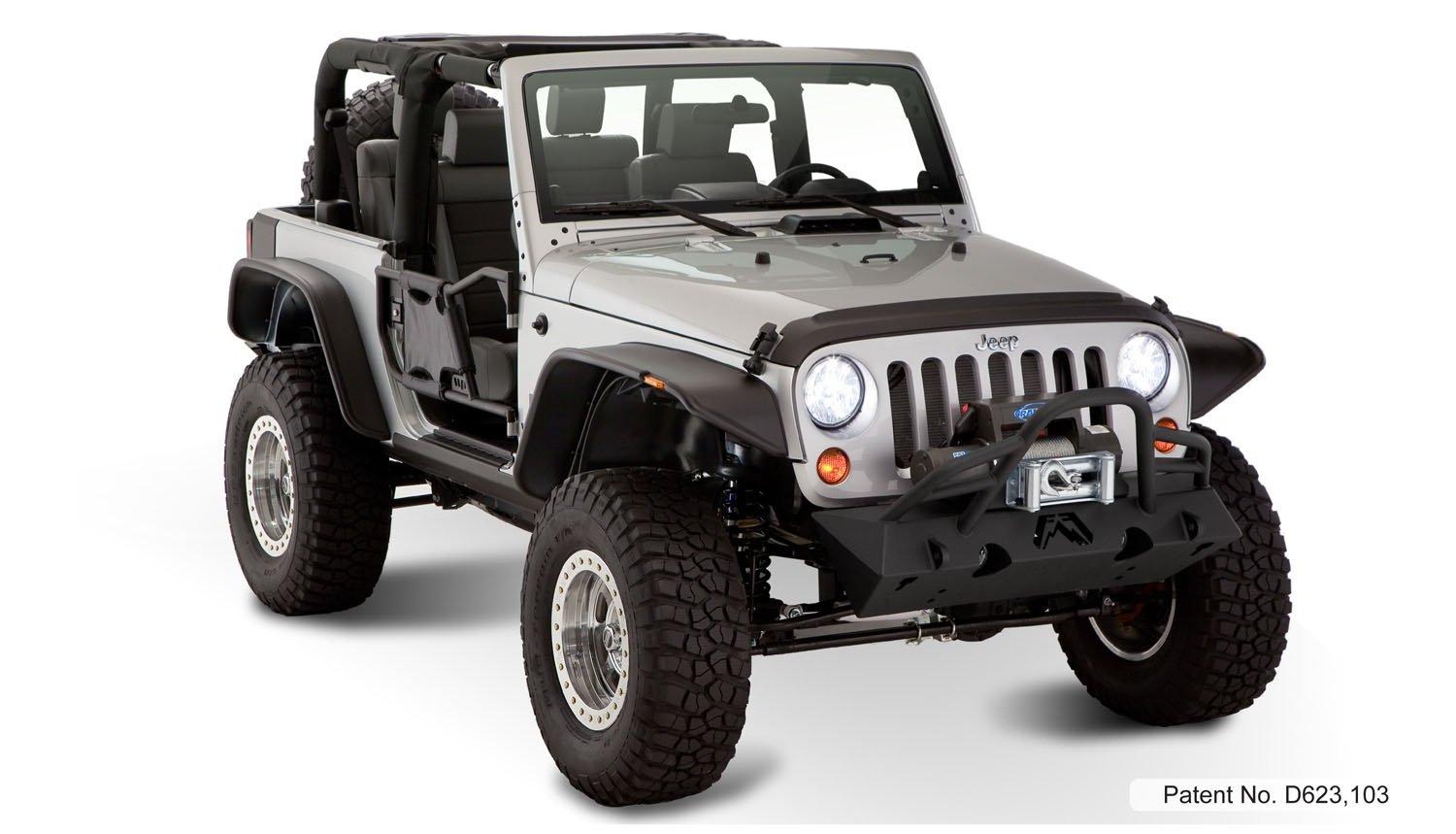 BUSHWACKER 10919-07 Jeep Flat Style Front & Rear Fender Flares | 4-Piece Set, Black, Textured Finish Fits 2007-2018 Jeep Wrangler JK 2-Door - High quality product image showing BUSHWACKER 10919-07 Jeep Flat Style Front & Rear Fender Flares | 4-Piece Set, Black, Textured Finish Fits 2007-2018 Jeep Wrangler JK 2-Door details and features BUSHWACKER 10919-07 Jeep Flat Style Front & Rear Fender Flares | 4-Piece Set, Black, Textured Finish Fits 2007-2018 Jeep Wrangler JK 2-Door - High quality product image showing BUSHWACKER 10919-07 Jeep Flat Style Front & Rear Fender Flares | 4-Piece Set, Black, Textured Finish Fits 2007-2018 Jeep Wrangler JK 2-Door details and features