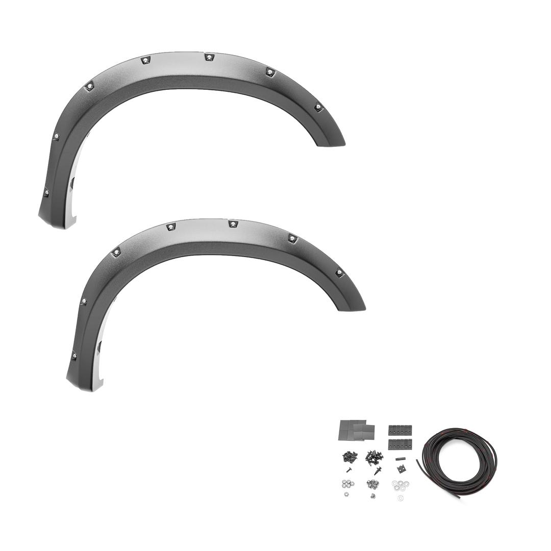 BUSHWACKER 20143-02 Pocket/Rivet Style Front Fender Flares | 2-Piece Set, Black, Smooth Finish | Fits 2023-2024 Ford F-250 / F-350 from The Twister Group BUSHWACKER 20143-02 Pocket/Rivet Style Front Fender Flares | 2-Piece Set, Black, Smooth Finish | Fits 2023-2024 Ford F-250 / F-350 - The Twister Group Tools product