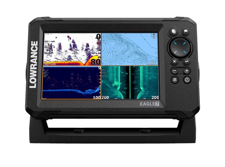 LOWRANCE 000-16227-001 EAGLE 7 SS + CMAP, 7 Inch IPS Display; 800 x 480 Pixel Resolution; Keypad; 10.118 Inch Length x 7.756 Inch Width x 8.858 Inch Height; IPX6/ IPX7 Rating Waterproof; Single Frequency Chirp/ Down Scan Sonar from The Twister Group LOWRANCE 000-16227-001 EAGLE 7 SS + CMAP, 7 Inch IPS Display; 800 x 480 Pixel Resolution; Keypad; 10.118 Inch Length x 7.756 Inch Width x 8.858 Inch Height; IPX6/ IPX7 Rating Waterproof; Single Frequency Chirp/ Down Scan Sonar - The Twister Group product
