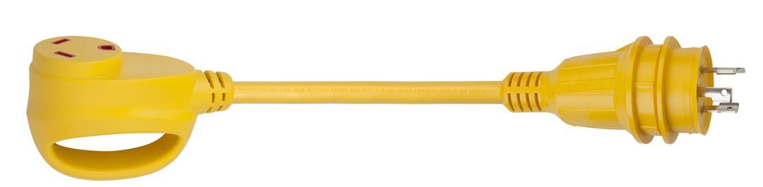 MARINCO 171ARV 30 Amp, 125V Locking Male Plug to 30 Amp, 125V Female Side Generator Adapter, Yellow from The Twister Group MARINCO 171ARV 30 Amp, 125V Locking Male Plug to 30 Amp, 125V Female Side Generator Adapter, Yellow - The Twister Group Tools product