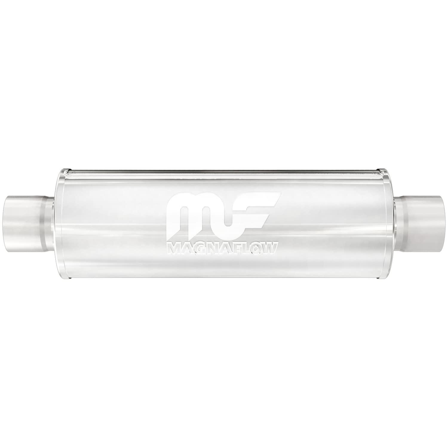 MAGNAFLOW 10415 Exhaust Muffler 2.25 INCH/2.25 INCH Inlet/Outlet, 4x4x14 INCH Round, Stainless Steel, Satin Finish - High quality product image showing MAGNAFLOW 10415 Exhaust Muffler 2.25 INCH/2.25 INCH Inlet/Outlet, 4x4x14 INCH Round, Stainless Steel, Satin Finish details and features MAGNAFLOW 10415 Exhaust Muffler 2.25 INCH/2.25 INCH Inlet/Outlet, 4x4x14 INCH Round, Stainless Steel, Satin Finish - High quality product image showing MAGNAFLOW 10415 Exhaust Muffler 2.25 INCH/2.25 INCH Inlet/Outlet, 4x4x14 INCH Round, Stainless Steel, Satin Finish details and features