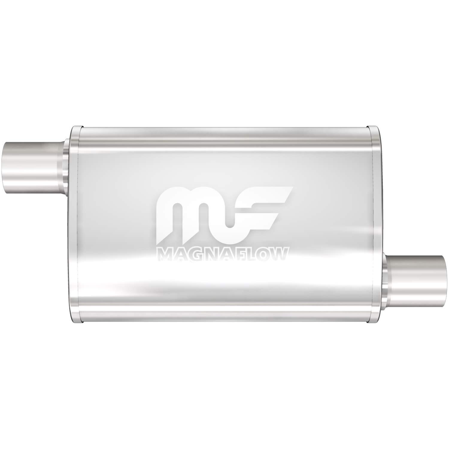 MAGNAFLOW 11235 Exhaust Muffler 2.25 INCH/2.25 INCH Inlet/Outlet, 4x9x14 INCH Oval, Stainless Steel, Satin Finish - High quality product image showing MAGNAFLOW 11235 Exhaust Muffler 2.25 INCH/2.25 INCH Inlet/Outlet, 4x9x14 INCH Oval, Stainless Steel, Satin Finish details and features MAGNAFLOW 11235 Exhaust Muffler 2.25 INCH/2.25 INCH Inlet/Outlet, 4x9x14 INCH Oval, Stainless Steel, Satin Finish - High quality product image showing MAGNAFLOW 11235 Exhaust Muffler 2.25 INCH/2.25 INCH Inlet/Outlet, 4x9x14 INCH Oval, Stainless Steel, Satin Finish details and features