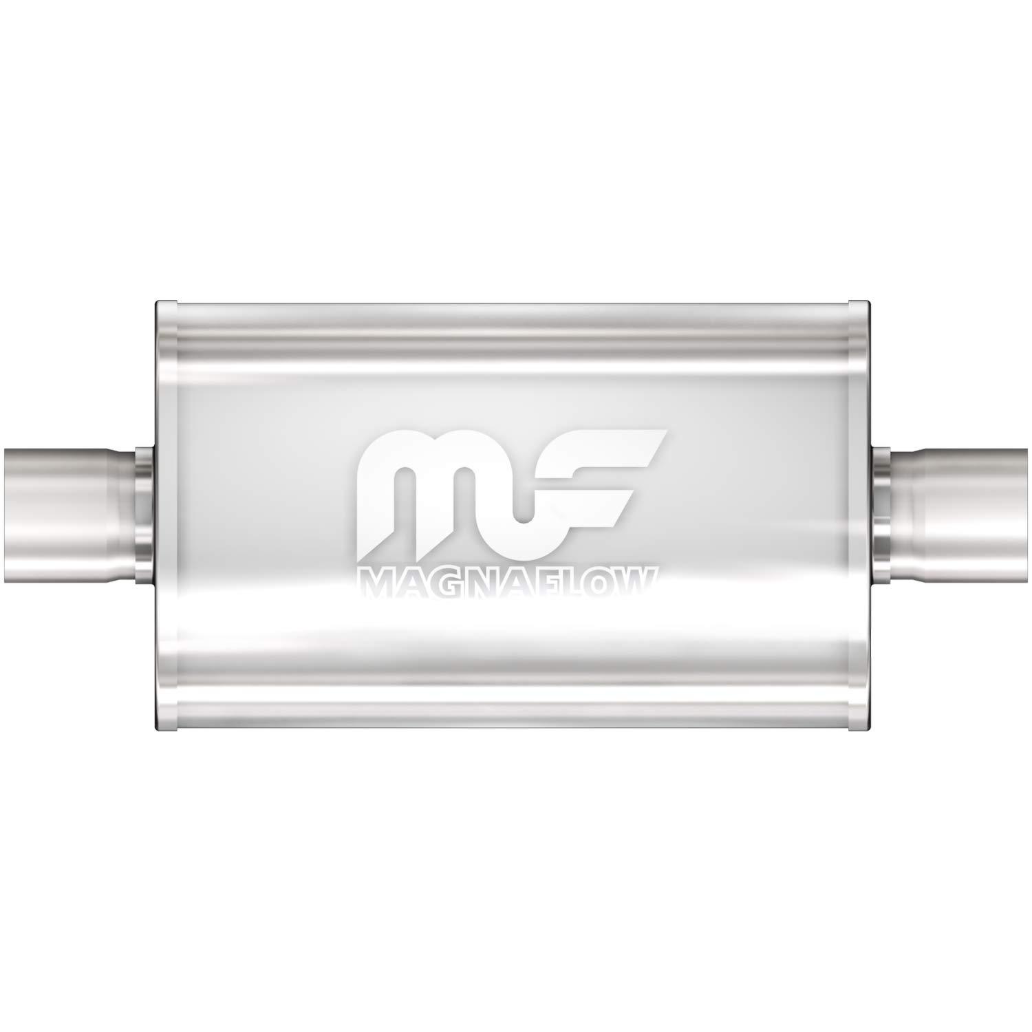 MAGNAFLOW 12216 Exhaust Muffler 2.5 INCH/2.5 INCH Inlet/Outlet, 5x8x14 INCH Oval, Stainless Steel, Satin Finish - High quality product image showing MAGNAFLOW 12216 Exhaust Muffler 2.5 INCH/2.5 INCH Inlet/Outlet, 5x8x14 INCH Oval, Stainless Steel, Satin Finish details and features MAGNAFLOW 12216 Exhaust Muffler 2.5 INCH/2.5 INCH Inlet/Outlet, 5x8x14 INCH Oval, Stainless Steel, Satin Finish - High quality product image showing MAGNAFLOW 12216 Exhaust Muffler 2.5 INCH/2.5 INCH Inlet/Outlet, 5x8x14 INCH Oval, Stainless Steel, Satin Finish details and features