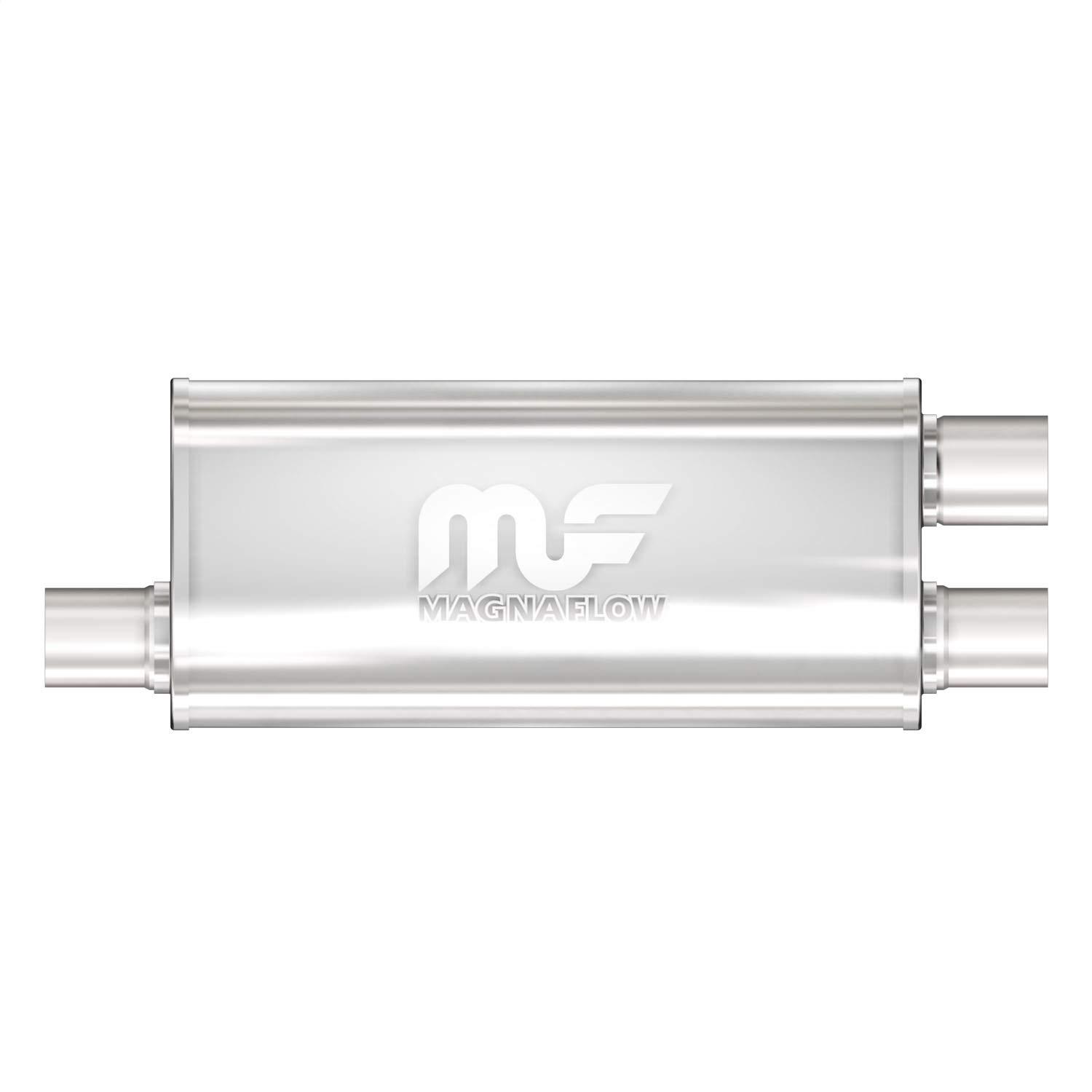 MAGNAFLOW 12265 Exhaust Muffler 2.5 INCH/2.5 INCH Inlet/Outlet, 5x8x18 INCH Oval, Stainless Steel, Satin Finish - High quality product image showing MAGNAFLOW 12265 Exhaust Muffler 2.5 INCH/2.5 INCH Inlet/Outlet, 5x8x18 INCH Oval, Stainless Steel, Satin Finish details and features MAGNAFLOW 12265 Exhaust Muffler 2.5 INCH/2.5 INCH Inlet/Outlet, 5x8x18 INCH Oval, Stainless Steel, Satin Finish - High quality product image showing MAGNAFLOW 12265 Exhaust Muffler 2.5 INCH/2.5 INCH Inlet/Outlet, 5x8x18 INCH Oval, Stainless Steel, Satin Finish details and features