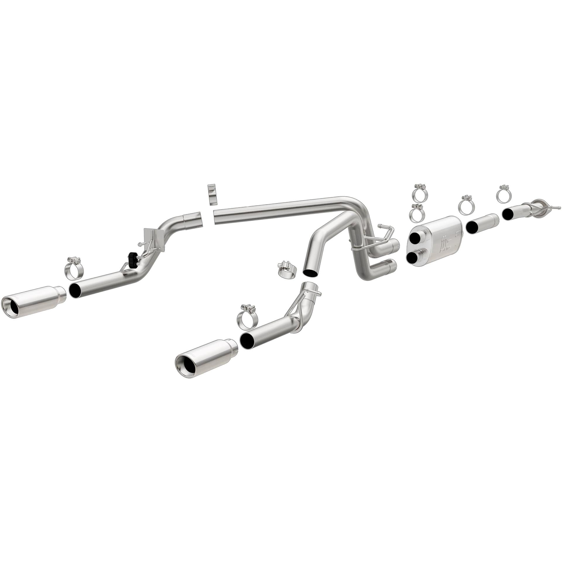 MAGNAFLOW 19019 Cat-Back Performance Exhaust System - Street Series, Stainless Steel 3in Main Piping, Dual Split Rear Exit, Polished Finish 3.5in Exhaust Tip - Truck Performance Exhaust Kit - High quality product image showing MAGNAFLOW 19019 Cat-Back Performance Exhaust System - Street Series, Stainless Steel 3in Main Piping, Dual Split Rear Exit, Polished Finish 3.5in Exhaust Tip - Truck Performance Exhaust Kit details and features MAGNAFLOW 19019 Cat-Back Performance Exhaust System - Street Series, Stainless Steel 3in Main Piping, Dual Split Rear Exit, Polished Finish 3.5in Exhaust Tip - Truck Performance Exhaust Kit - High quality product image showing MAGNAFLOW 19019 Cat-Back Performance Exhaust System - Street Series, Stainless Steel 3in Main Piping, Dual Split Rear Exit, Polished Finish 3.5in Exhaust Tip - Truck Performance Exhaust Kit details and features