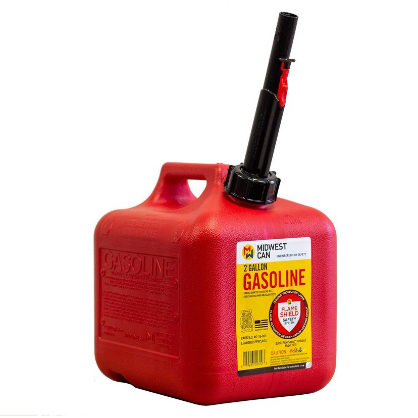 MIDWEST CAN 2310 Quick-Flow Spout 2 Gallon 8 oz. Gasoline Can w MIDWEST CAN 2310 Quick-Flow Spout 2 Gallon 8 oz. Gasoline Can w