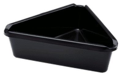MIDWEST CAN 6375 7.5 QT TRIANGLE DRAIN PAN, 7-1/2 Quart Capacity; 14 Inch Length x 14 Inch Width; 5 Inch Height; Black; High Density Polyethylene; Triangle; Without Handle MIDWEST CAN 6375 7.5 QT TRIANGLE DRAIN PAN, 7-1/2 Quart Capacity; 14 Inch Length x 14 Inch Width; 5 Inch Height; Black; High Density Polyethylene; Triangle; Without Handle